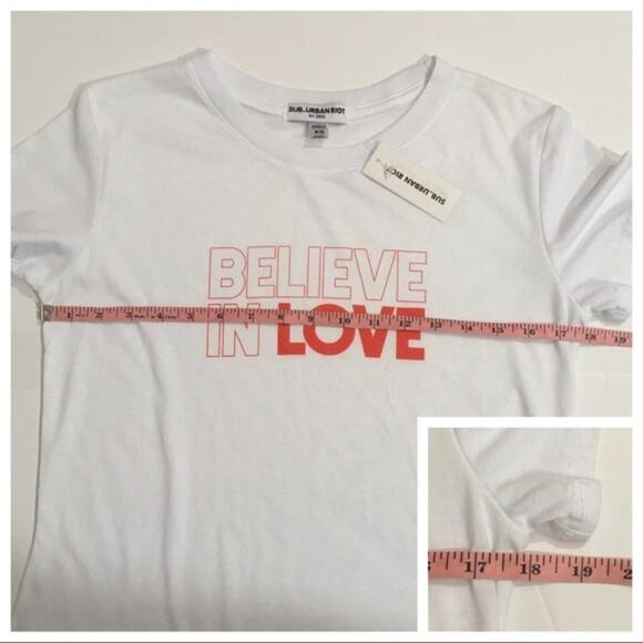 NWT Sub_Urban Riot Believe in Love Tee - White - XS - Picture 6 of 10